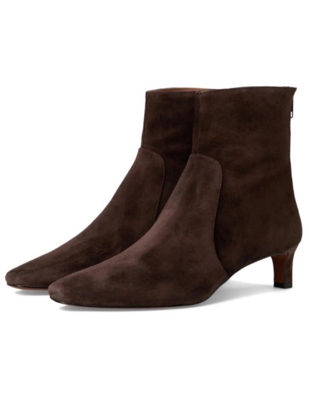 Madewell Dimes Kitten Heel Boots Brown Suede - Picture 2 of 9